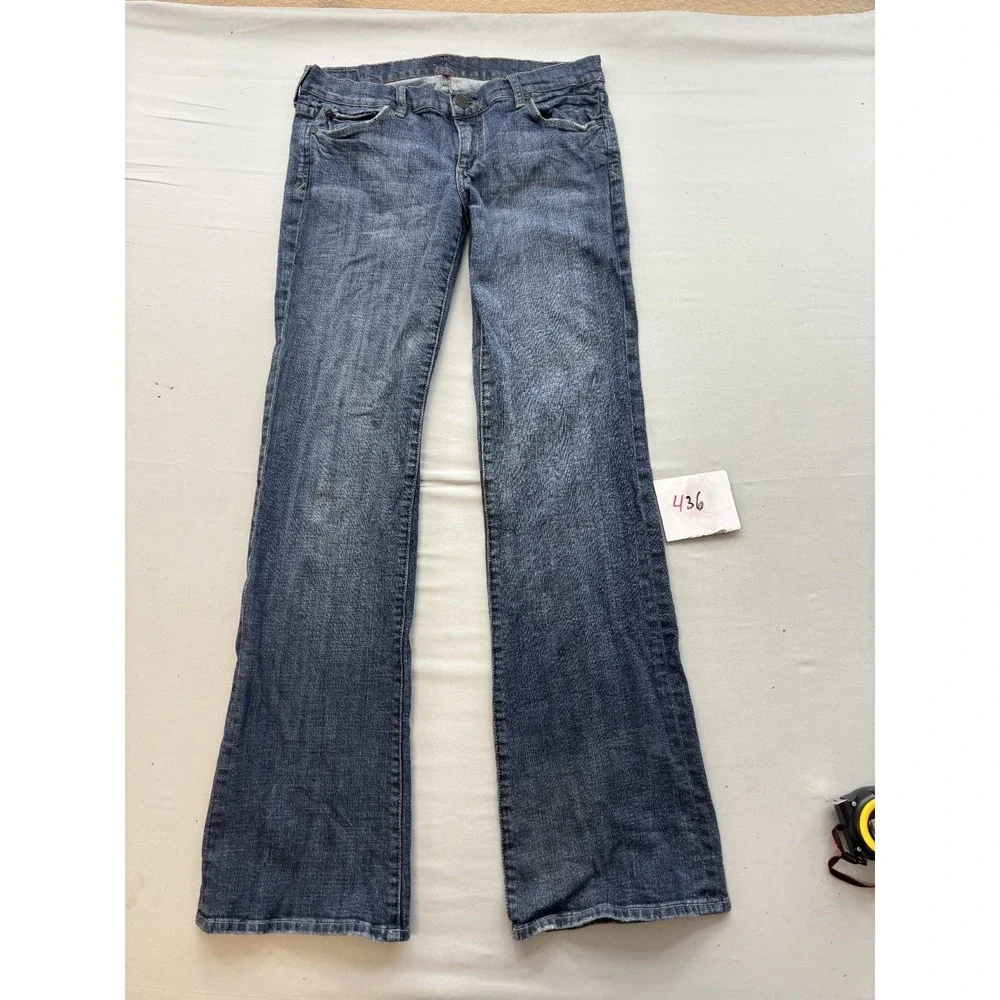 Miss Me Womens Size 30 Mid-Rise Bootcut Embellished Fleur de Lis Jeans Dark Wash